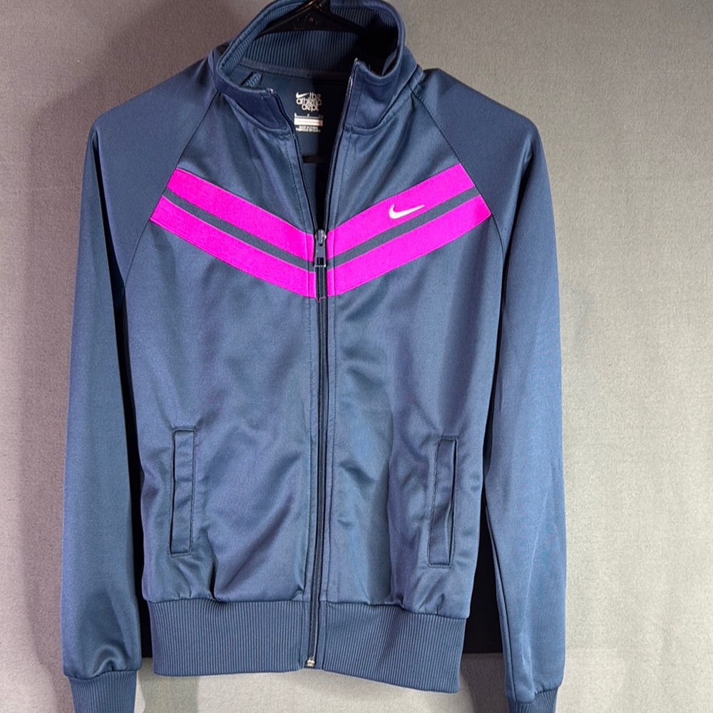 Nike Navy‎ and Pink Track Jacket women’s size small/girls